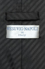 Vesuvio Napoli Necktie Black Striped Vertical Stripes Design Mens Neck Tie