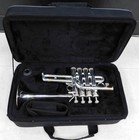 Jz Brand - 4 Valve Pro Piccolo Trumpet  Case   Lead Pipe - Silver Plated - Pctbs