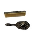 Vintage Embossed Silver Tone Hairbrush And Comb Set Antique Brush Vanity 