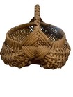 Antique Basket Buttocks Egg Gathering Hand Woven Made Primitive Farmhouse Decor