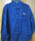Nascar Racing Navy Dress Shirt Xl Nascar Embroidery Logo Left Pocket
