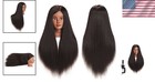 26-28   Black Mannequin Head For Hair Styling Training - Includes Clamp Stand
