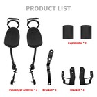 Adjustable Black Passenger Armrest W  Cup Holder Fot Honda Goldwing Gl1800 01-17