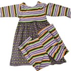 Wee Winter Woolies Girls 1998 Multicolor Striped Halloween Dress   Pant Set 10