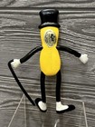 Vintage Planters 1991 Mr  Peanut Posable Bendable Figure Yellow Black 6 