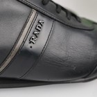Vtg Prada Mens Monte Carlo Sneakers Size 12 Black Leather Shoes Y2k Linea Rossa