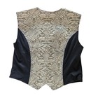 Western Collection Horse Show Vest Size Large Faux Snake Skin Sequined 