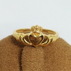 Women s 14k Yellow Gold Plated Claddagh Promise Friendship Ring Band Size 5-10