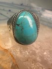 Navajo Ring Turquoise Heavy Band Size 9 75 Sterling Silver