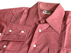 Vtg 70s 80 Ascot Chang Men L Red Pink Button Down Dress Shirt Long Sleeve Cotton