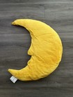 Vtg 90   s Salamander Graphix Crescent Moon Plush Pillow Yellow Celestial Face 21   