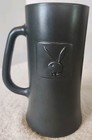 Pair Of Vintage Playboy Matte Black Glass Mugs Euc Super Cool Heavy Duty Mugs 