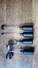 Vintage 4-piece Bar Tool Set Leather Covering  White Horse  Hennessy  Vat 69