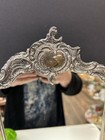Vintage Rococo Style Vanity Mirror Boudoir Decor Silver Dresser Mirror Metal 