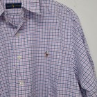 Polo Ralph Lauren Mens Pink Grid Pattern Long Sleeve Button Down Dress Shirt Xl