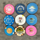 Lot Of 9 Casino Chips Las Vegas Henderson Laughlin Mesquite Nv