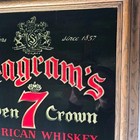 Vintage Seagrams 7 Seven Crown American Whiskey Glass Framed Mirror Sign