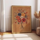Vintage Flower Bouquet Poster  Botanical Wall Art  Floral Canvas Print