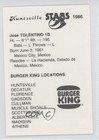 1986 Burger King Huntsville Stars Jose Tolentino M5x