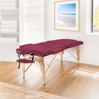 Portable Burgundy Massage Table With Bolster And Tilt Backrest