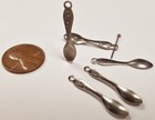 12 Vintage Scrolled Spoon Steel 29mm  Silver Metal Stamping Charm Pendants N62
