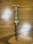 Vintage Corkscrew Cheshire Cat Cork Screw Bottle Opener Brass Metal 7 