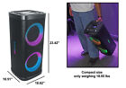 Rockville Bass Party 65 V2 1200w Battery Powered Led Bluetooth Speaker Mic Input