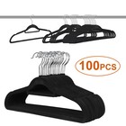100pcs Premium Non-slip Flocked 360 Degree Suit shirt pants Velvet Hangers