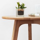 Solid Wood Round End Table Side Table For Living Room Bedroom Natural Oak