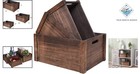 Vintage Style Black Wooden Crates - Handcrafted Set Of 3 For Home Organization