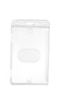 10 Pc Vertical Clear Hard Plastic Id Card Badge Holder With Thumb Slots Clear