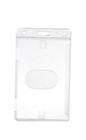 2 Pc Vertical Clear Hard Plastic Id Card Badge Holder With Thumb Slots Clear