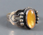 Vtg Tony Aguilar Santo Domingo Kewa Sterling Silver Ring Golden Mother pearl 9