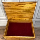 Vintage Solid Oak Wood Jewelry Chest Brown 4 Drawer Velvet Lined Wood Box