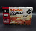 Sylvania Double Life Soft White A19 60w Light Bulbs 4-pack Factory Sealed Box