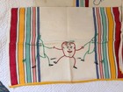 Vintage 1950s Flour Sack Towels Featuring Hand-embroidered Veggies