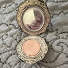 Silver  900 Vintage Collectible Cosmetic Compact Mirror Powder Puff   97 Grams
