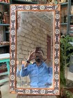 Antique Rare Wooden Handcrafted Beautiful Multicolor Minakari Work Wall Mirror