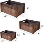 Farmhouse Antique Black Wooden Crate For Storage rustic Decorative Boxes set Of