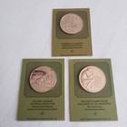 3 Franklin Mint Solid Bronze Commemorative Proof Coins-medal