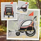 Child Baby Bike Trailer Kids 2 Seater  Bike Stroller Toddler  Red