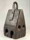 Early Rare Wooden Wedge Nautical Pulley Block Ship Rigging Primitive Antique