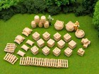 39 Piece Ho Scale Market Supplies - Detailed 3d Model Railroad Train Scenery