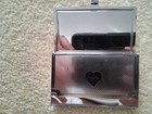 Brighton Silver Tone Credit  Card Holder W  Heart Logo   Ornate Scroll Design