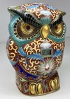 Vintage Chinese Cloisonne Enamel Brass Digital Owl Desk Clock Battery Powered