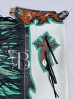 Bull Riding Pro Rodeo Chaps White Smooth Leather Bronco Show Adult Fringe Chap