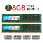 16gb 8gb 4gb 1600mhz Ddr3 Pc3-12800u 240pin Dimm Desktop Memory Ram Crucial Lot
