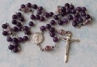 Shroud Of Turin Naturpurple Amethyst Rosary holy Face Center italy silver Finish