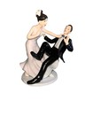 Porcelain Ceramic Wedding Cake Topper Bride Groom Funny Comical Reception Decor