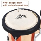 Eastrock 4in   5in Bongo Drum Set  Tunable Wood   Metal Percussion